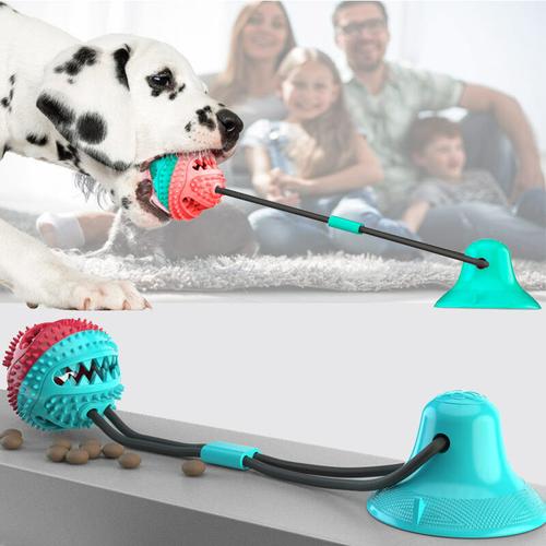 Saugnapf Hundespielzeug, Interaktiver Hundespielzeugball mit Saugnapf Zähneputzen Kauen Molar