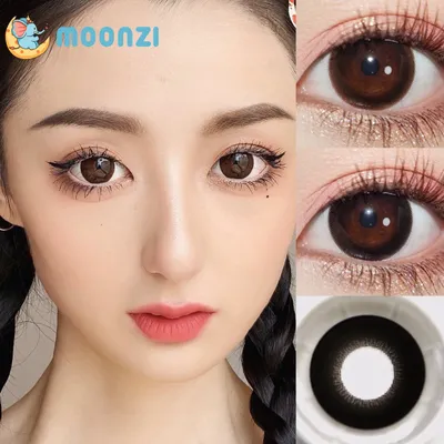 MOONZI – lentilles de Contact annuelles anneau de beauté noir doux pour les yeux grande pupille