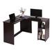 L-Shaped Writing Table Corner Computer Desk Workstation With Shelves