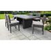 Belle Rectangular Outdoor Patio Dining Table with 6 Armless Chairs