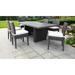 Belle Rectangular Outdoor Patio Dining Table with 6 Armless Chairs