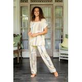 Kick Back,'Hand-Painted Batik Rayon Pajama Set'