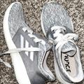 Adidas Shoes | Adidas Ribbon Laced Gray Tennis Shoes Size 8.5 | Color: Gray | Size: 8.5