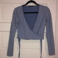 Brandy Melville Tops | Brandy Melville Wrap Top | Color: Blue | Size: Xs