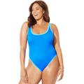 Plus Size Women's High Leg One Piece Swimsuit by Swimsuits For All in Royal Crystal (Size 18)