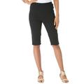 Plus Size Women's Comfort Stretch Bermuda Jean Short by Denim 24/7 in Black Denim (Size 34 W)