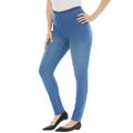 Plus Size Women's Skinny-Leg Comfort Stretch Jean by Denim 24/7 in Light Stonewash Sanded (Size 44 WP) Elastic Waist Jegging