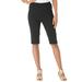 Plus Size Women's Comfort Stretch Bermuda Jean Short by Denim 24/7 in Black Denim (Size 40 W)