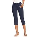 Plus Size Women's Invisible Stretch® Contour Capri Jean by Denim 24/7 in Dark Wash (Size 34 W) Jeans