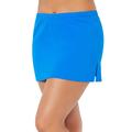 Plus Size Women's Side Slit Swim Skirt by Swimsuits For All in Beautiful Blue (Size 28)