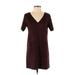 Naked Zebra Casual Dress - Shift: Brown Dresses - Women's Size Small