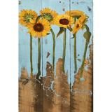 Rosalind Wheeler Sunflowers On Wood II Canvas | 12 H x 8 W x 1.25 D in | Wayfair 468DED2972F642C697A77A46EA163052