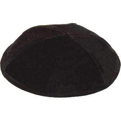 6 Part Black Yarmulke With Rim Israeli Washable Size 5