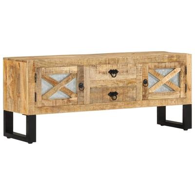 vidaXL TV Stand 43.3"x11.8"x17.7" Rough Mango Wood - 43.3" x 11.8" x 17.7"