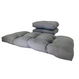 Outdoor Solid Charcoal 3 Piece Cushion Set - 19"x42", 19"x19"