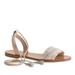 J. Crew Shoes | J. Crew | Raffia Beige Silver Wrap Flat Sandal | Color: Cream/Silver | Size: 6