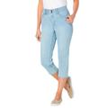 Plus Size Women's Secret Solutions™ Tummy Smoothing Capri Jean by Woman Within in Light Wash Sanded (Size 38 W)