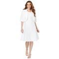 Plus Size Women's Fit-And-Flare Jacket Dress by Roaman's in White (Size 44 W) Suit