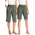 Plus Size Women's Convertible Length Cargo Short by Woman Within in Olive Green (Size 38 W)