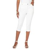 Plus Size Women's Invisible Stretch® Contour Capri Jean by Denim 24/7 in White Denim (Size 40 W) Jeans