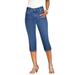 Plus Size Women's Invisible Stretch® Contour Capri Jean by Denim 24/7 in Medium Wash (Size 36 W)