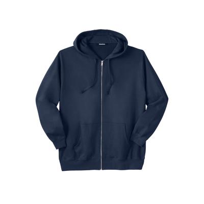 Men's Big & Tall Fleece Zip-Front Hoodie by KingSize in Navy (Size 10XL) Fleece Jacket