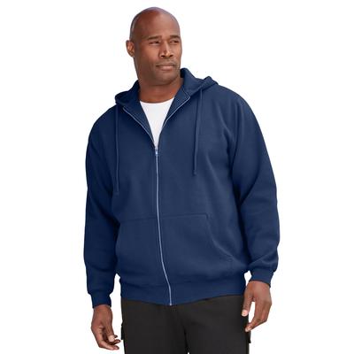 Men's Big & Tall Fleece Zip-Front Hoodie by KingSize in Navy (Size 10XL) Fleece Jacket