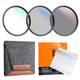 K&F Concept 82mm UV CPL ND4 Lens Accessory Filter Kit UV Protector Circular Polarizing Filter Neutral Density Filter for DSLR Cameras + Cleaning Cloth + Filter Bag Pouch (Nano-K Series)
