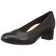 Clarks Linnae Pump Leather Shoes in Black Standard Fit Size 5