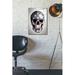 Trinx 'American Skull-Grey' By Nicklas Gustafsson, Acrylic Glass Wall Art, 16"X24" Plastic/Acrylic | 24 H x 16 W x 0.12 D in | Wayfair