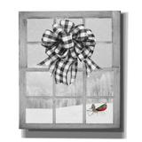 The Holiday Aisle® Christmas Sleigh w/ Bow by Lori Deiter - Wrapped Canvas Graphic Art Canvas, Solid Wood in Gray | 30 H x 26 W x 1.5 D in | Wayfair