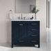 Hokku Designs Grevera 37" Single Bathroom Vanity Set Wood/Marble in Blue | 35 H x 37 W x 22 D in | Wayfair 86468E449A714876A4F17D63D551BBC1