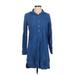 Old Navy Casual Dress - Shirtdress: Blue Print Dresses - Women's Size Small