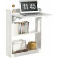 Sobuy - FWT92-W Bureau Pliant, Table d'Ordinateur Rabattable Bureau Multifonctionnel avec Etagères