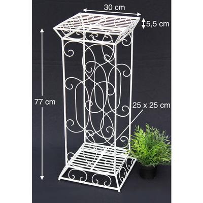 Dandibo - Blumenhocker Metall Weiß Eckig 77 cm Blumenständer 20304 Blumensäule Beistelltisch Image