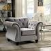 Tese Traditional Fabric Felt Button Tufted Armchair by Furniture of America