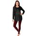 Plus Size Women's 2-Piece PJ Legging Set by Dreams & Co. in Red Buffalo Plaid (Size 2X) Pajamas
