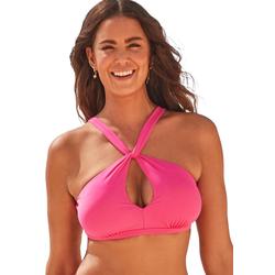 Plus Size Women's Expert Multi-Way Bikini Top by Swimsuits For All in Coral Pink (Size 12)