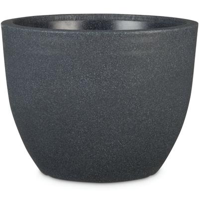 Firenze 40, Pflanzgefäß/Blumentopf/Pflanzkübel, rund, aus Kunststoff Farbe: Schwarz-Granit, 39,6 cm Image