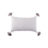 14" x 22" Bree Gray Woven Throw Pillow