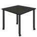 Kee 42" Square Mobile Breakroom Table- Ash Grey/ Black