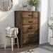 Greer Rustic Walnut and Black Bar 5-Drawer Chest by Furniture of America