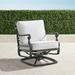 Carlisle Swivel Lounge Chair with Cushions in Slate Finish - Resort Stripe Seaglass - Frontgate