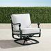 Carlisle Swivel Lounge Chair with Cushions in Onyx Finish - Belle Damask Claypot - Frontgate