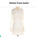 Athleta Tops | Athleta Xs Track Jacket Solid Ruched Detail Ivory, White | Color: Cream/White | Size: Xs
