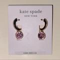 Kate Spade Jewelry | New Kate Spade Hanging Pink Cz Mini Hoop Dangling Earrings | Color: Pink | Size: Os