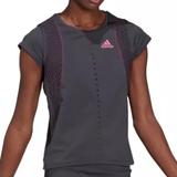 Adidas Tops | Adidas Primeknit Prime Blue Women's Tennis Tee - Grey Large | Color: Gray/Pink | Size: L