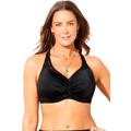 Plus Size Women's Crochet Bra Sized Underwire Bikini Top by Swimsuits For All in Black (Size 40 G)