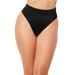 Plus Size Women's High Waist Cheeky Bikini Brief by Swimsuits For All in Black (Size 24)