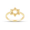 Star of David Jewish Magen Hebrew Shield 14k Gold Over Sterling Silver Star Symbol Ring